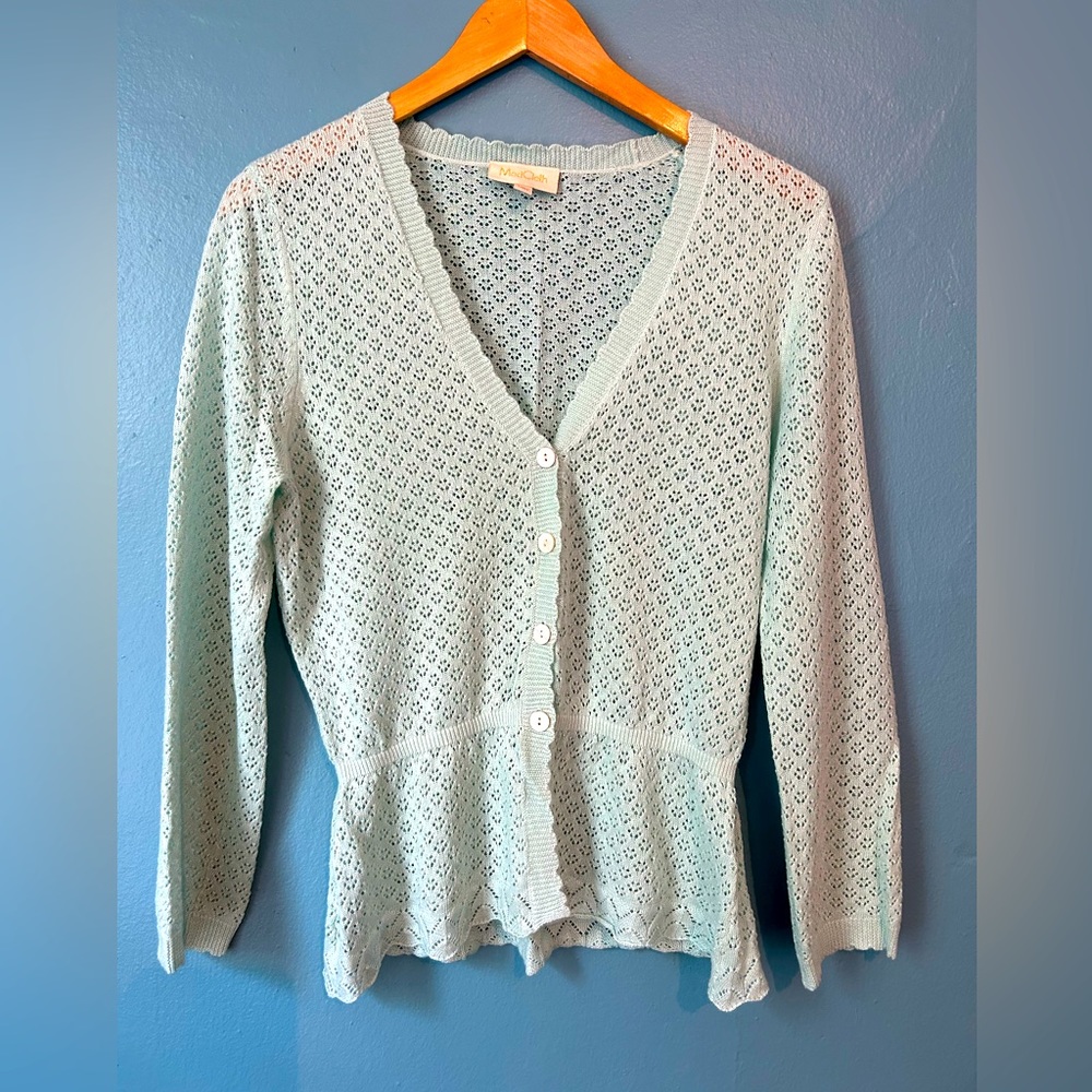 ModCloth Pointelle Mint Cardigan
